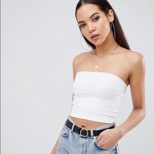 white bandeau crop top american eagle